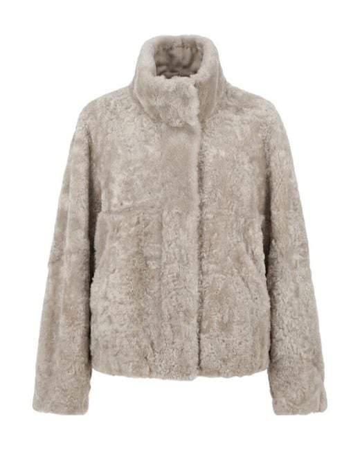 Brunello Cucinelli Gray Shearling Jacket