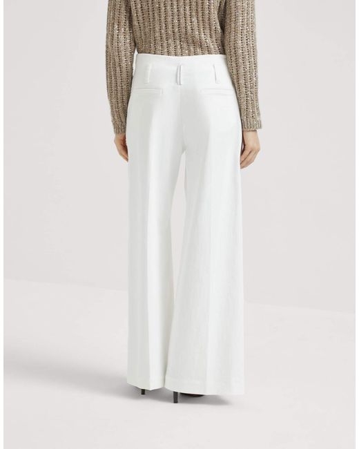 Brunello Cucinelli White Tailored Flared Trousers