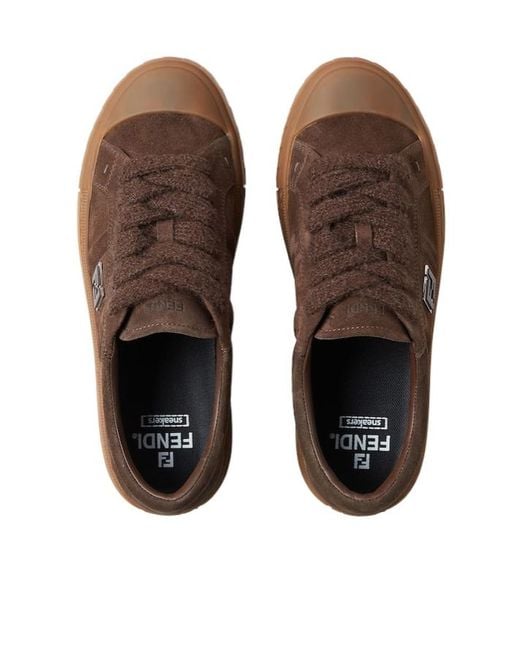 Fendi Brown Domino Low-Top Sneakers for men