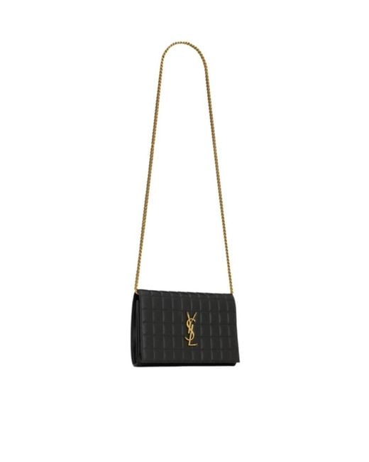 Saint Laurent White Cassandre Matelassé Carre Crossbody Bag