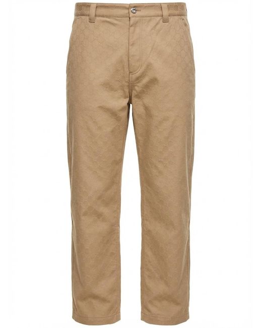 Gucci Natural Gg Gabardine Pants for men