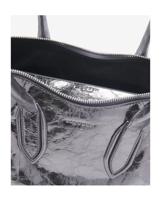 McQueen Gray Manta Shoulder Bag