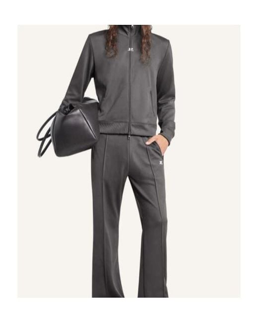 Courreges Gray Zip-Up Logo Jacket for men