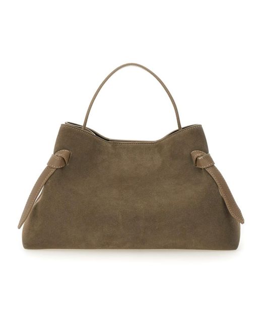 Yuzefi Brown Gyoza Suede Tote Bag