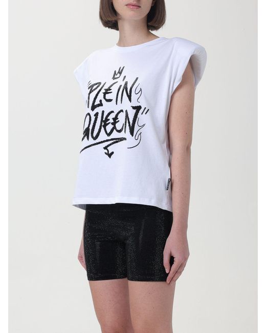Philipp Plein White Sexy Pure Crystals-Embellished Sleeveless T-Shirt