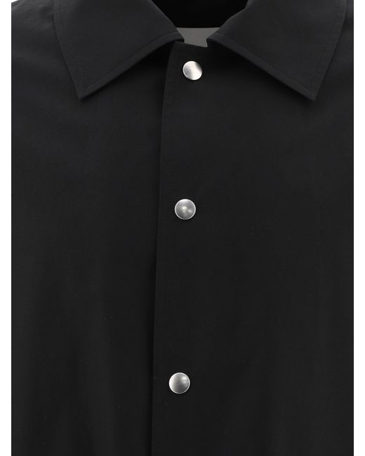 Jil Sander Black Logo Print Button-Up Jacket for men