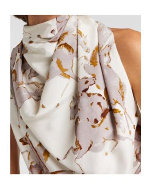 Altuzarra White Sleary Draped Silk Top