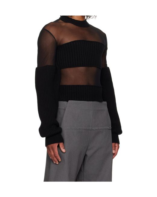 Jean Paul Gaultier Black Cropped Sweater for men
