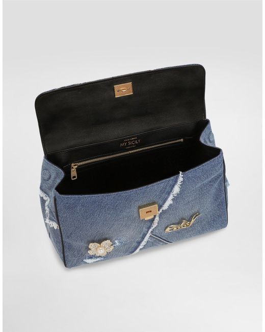 Dolce & Gabbana Blue My Sicily Tote Bag