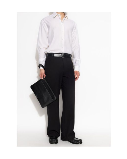 Emporio Armani White Long-Sleeved Button-Up Shirt for men