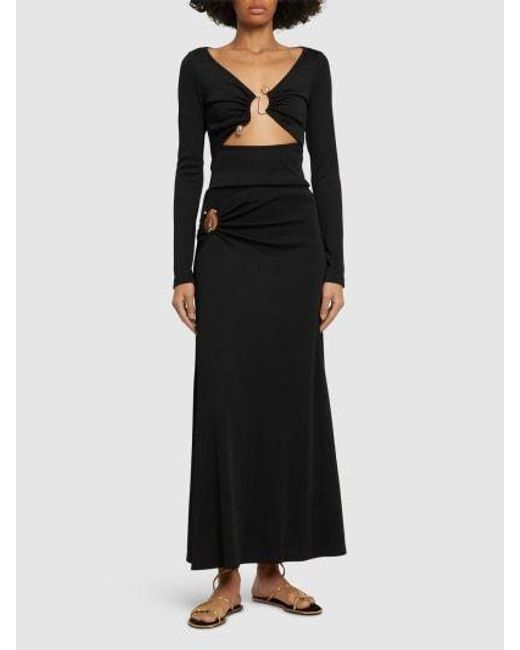 Christopher Esber Black Openwork Ruffle Skirt