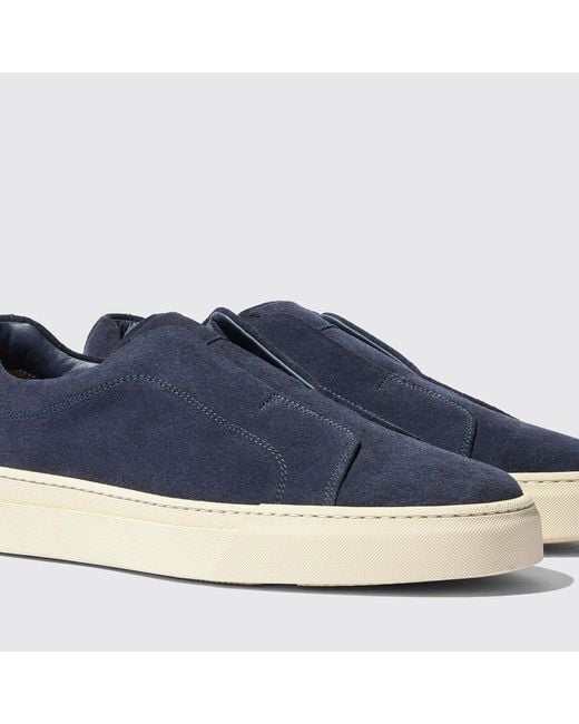 Scarosso Blue Round Head Low Upper Board Shoes for men