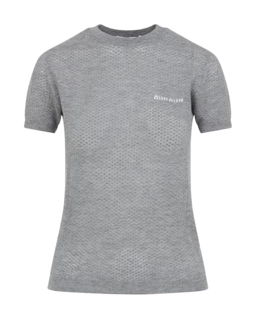 Miu Miu Gray Cashmere Sweater