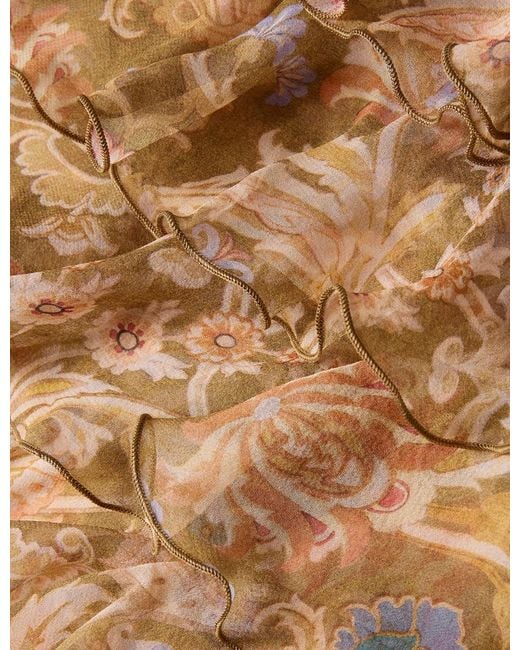 Zimmermann Natural Ruffled Wrap Dress