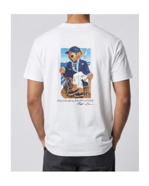 Polo Ralph Lauren White Polo Bear Patch-Pocket T-Shirt for men