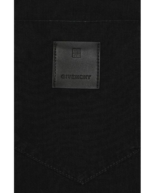 Givenchy Black Collared Short-Sleeve Shirt for men