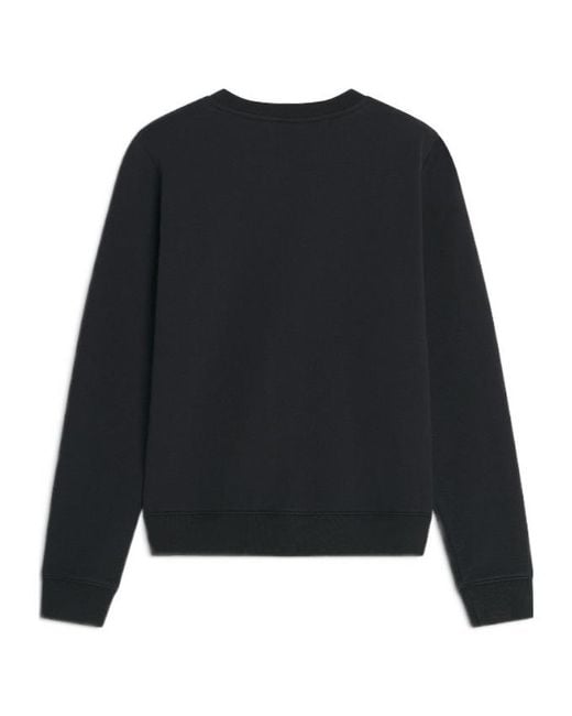 Maison Kitsuné Black Maison Kitsuné Logo-Patch Crewneck Sweatshirt