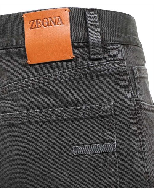 Zegna Gray Belt Loop Jeans for men