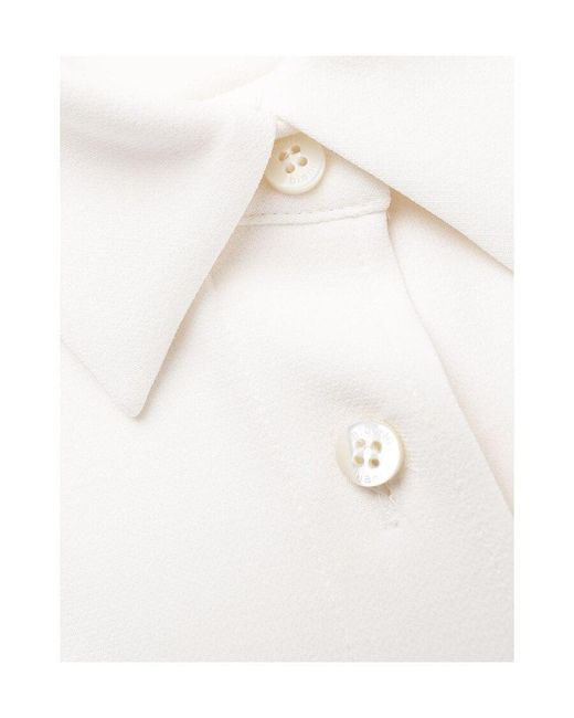Alberto Biani White Crepe Blouse