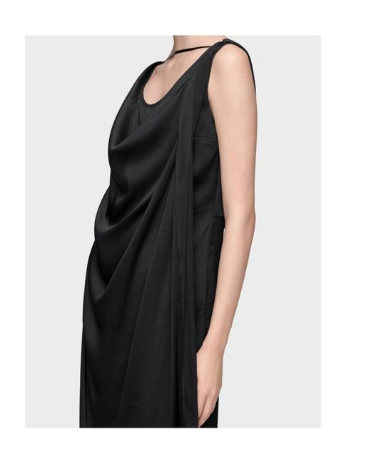 Maison Margiela Black Draped Split Maxi Dress