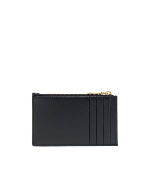 McQueen Black Logo Printed Zipped Card Holder
