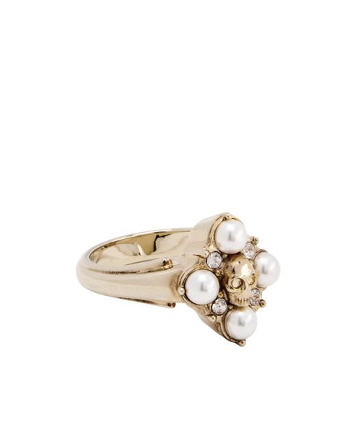 McQueen Metallic Skull Embellished Ring