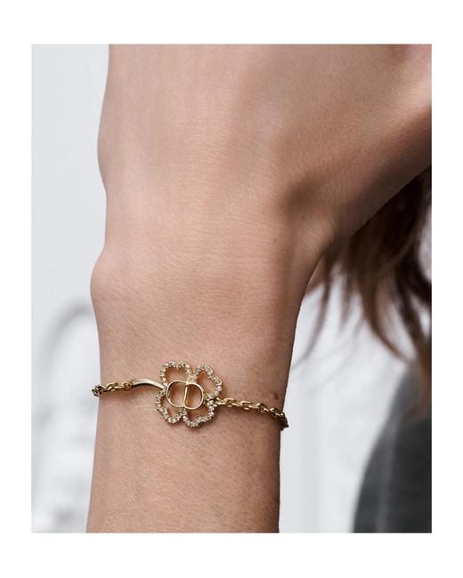 Dior Metallic Cd Shiny Clover Bracelet