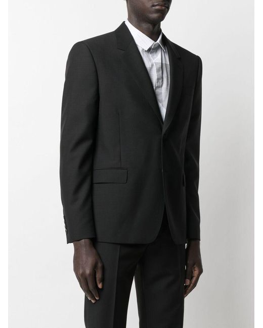 McQueen Black Tailored Single-Breasted Blazer for men