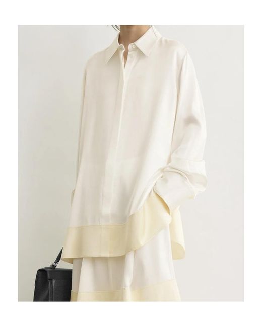 Totême  White Totême Long-Sleeved Tuxedo Shirt