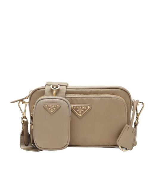 Prada Gray Logo Crossbody Bag