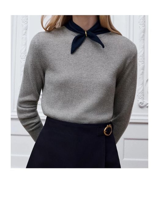 Dior Gray Tied Collar Sweater
