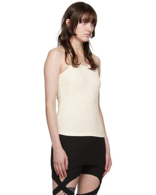 Dion Lee White E-Hook Ribbed Tank Top