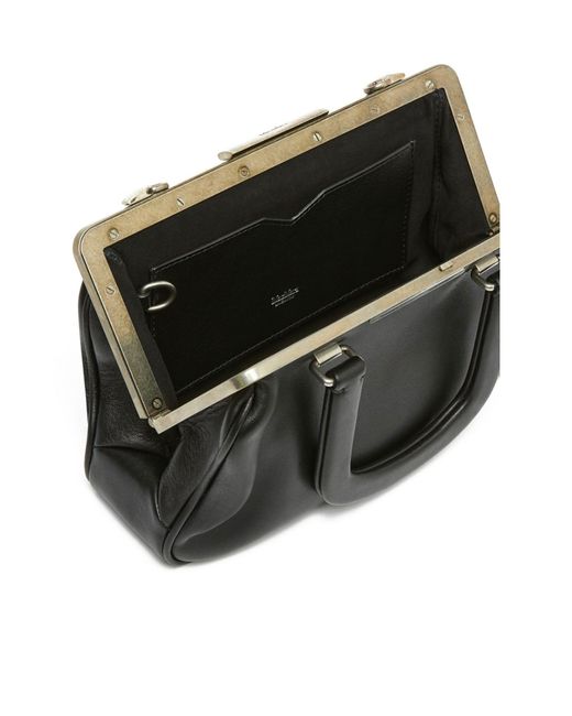 Max Mara Black Logo Detailed Top Handle Bag