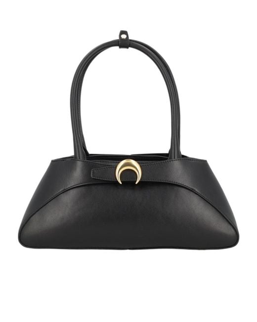 MARINE SERRE Black Aurora Top Handle Bag