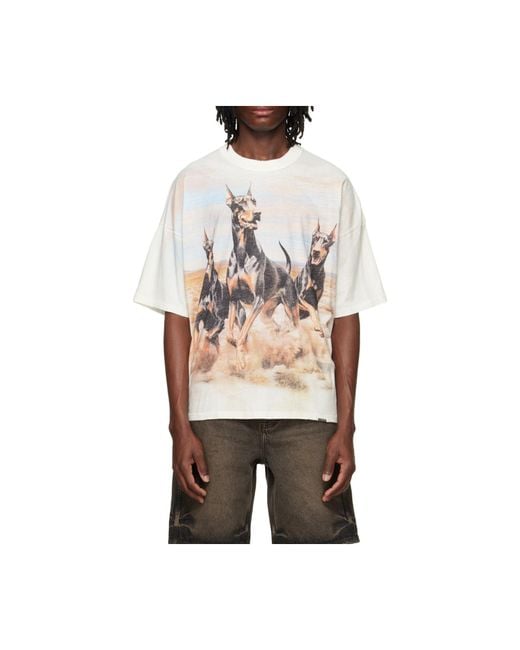 Represent White Graphic Oversized T-Shirt for men