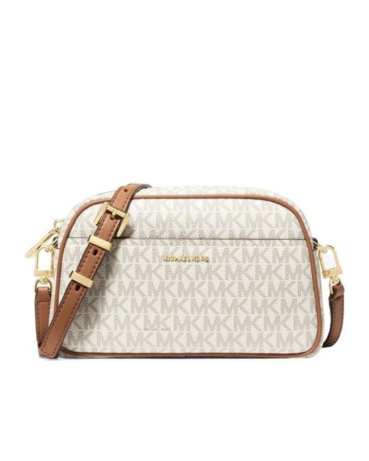 MICHAEL Michael Kors Natural Offwhite Monogramprint Camera Crossbody Bag