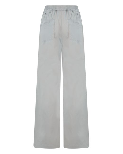 Herno Gray Drawstring Wide-Leg Trousers