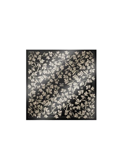 Max Mara Gray Carre Pattern-Printed Scarf