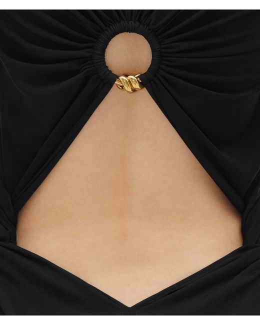 Bottega Veneta Black Knot Ring Sleeveless Dress