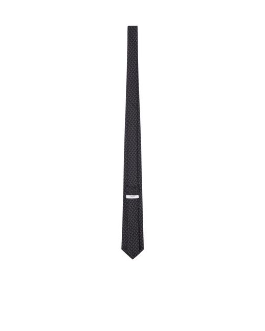 Lardini White Patterned Silk Tie for men
