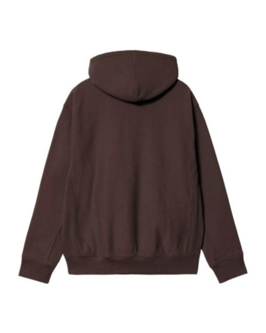 Carhartt Brown Hooded American Script Sweatshirt for men