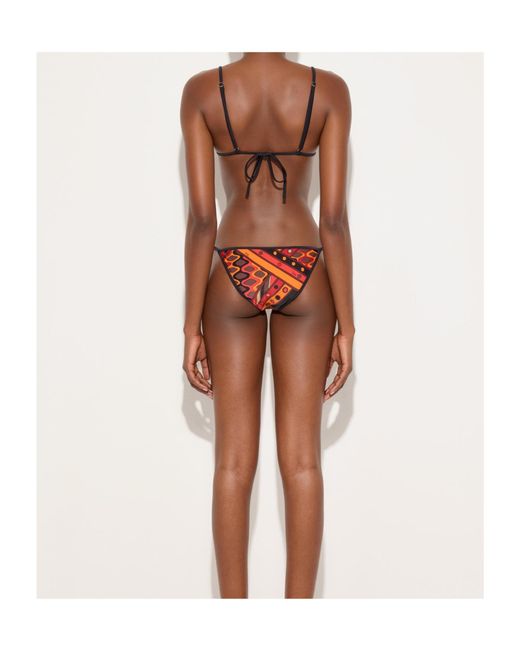 Emilio Pucci Brown Pucci Vivara Triangle Bikini Top Beachwear