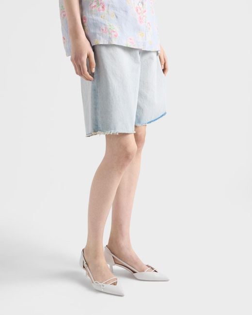 Prada Blue Denim Bermudas