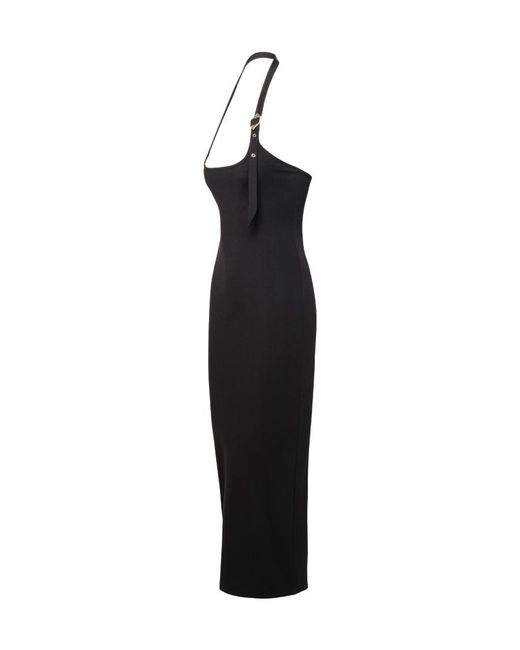 The Attico Black Rayon Blend Midi Dress