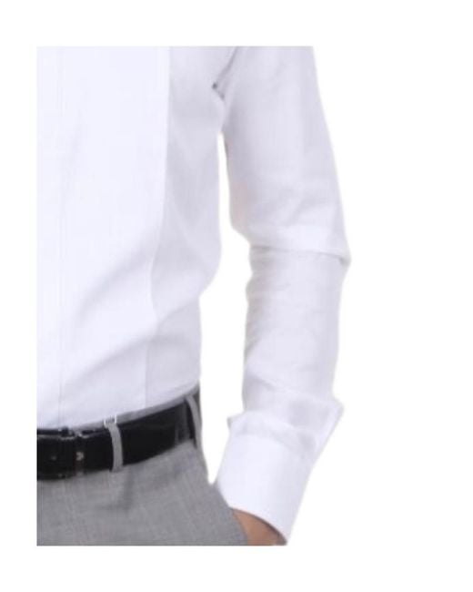 Armani Collezioni White Cotton Long-Sleeved Shirt for men