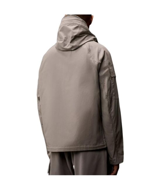 C P Company Gray Zip Pocket Hooded Jacket for men