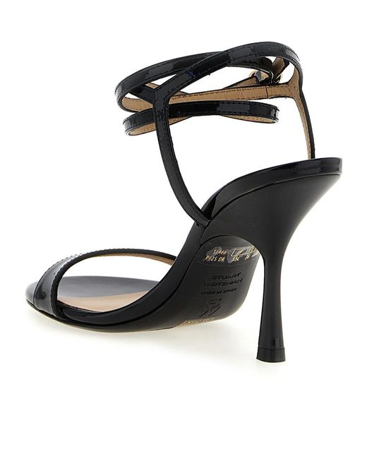 Stuart Weitzman Black 'Nudist Wrap' Sandals