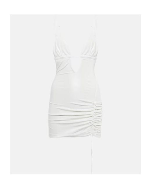 Nensi Dojaka White Cutout Ruched Minidress