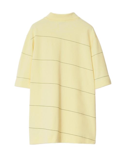 Burberry Yellow Logo-Embroidered Cotton Polo Shirt for men