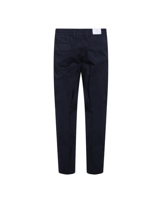 Eleventy Blue Straight-Leg Drawstring Trousers for men